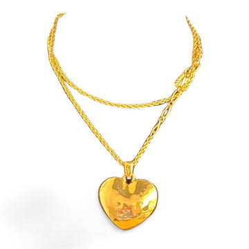 YVES SAINT LAURENT Vintage golden chain necklace with heart pendant top