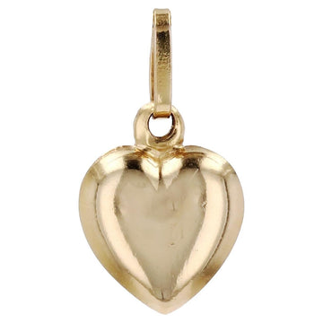 Modern 18 Karat Yellow Gold Heart-Shape Domed Second-Hand Pendant