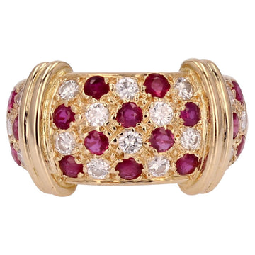Modern Ruby Diamond 18 Karat Yellow Gold Bangle Ring