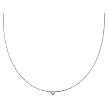 Modern Diamond 18 Karat White Gold Cable Necklace