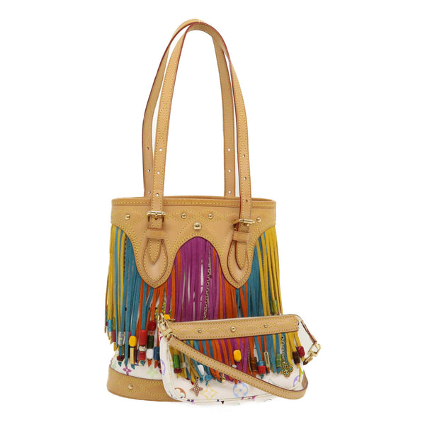 VERY RARE Louis Vuitton LV Monogram Multicolor Fringe Bucket Bag Purse  DUSTBAG