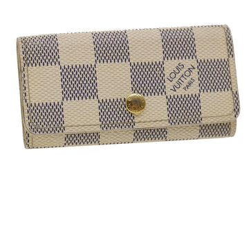 LOUIS VUITTON Damier Azur Multicles 4 Keys Case N60020 LV Auth ki1917