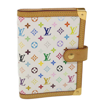 LOUIS VUITTON Multicolor Agenda PM Day Planner Cover White R20896 LV Auth ki2188