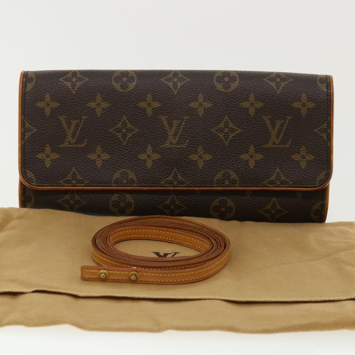 LOUIS VUITTON Monogram Pochette Twin GM Shoulder Bag M51852 LV Auth rd4742