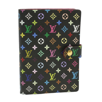 LOUIS VUITTON Multicolor Agenda PM Day Planner Cover Black R21076 LV Auth ki2740