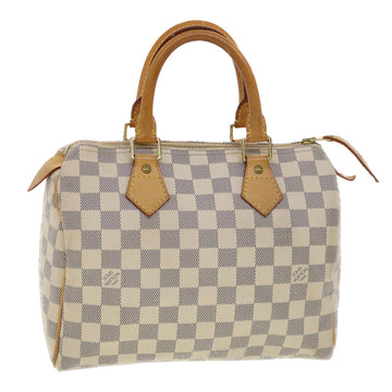 Louis Vuitton SPEEDY 25 Handbag White Damier Azur Canvas Bag N41534 - GOOD