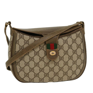 GUCCI GG Canvas Web Sherry Line Shoulder Bag Beige Red Green Auth ki2935