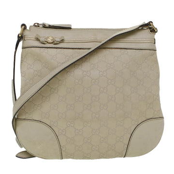 GUCCI GG Canvas ssima Shoulder Bag White Auth ki2988