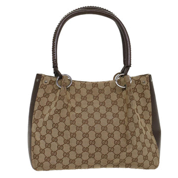 GUCCI GG Canvas Hand Bag Beige 115007 Auth ki3212