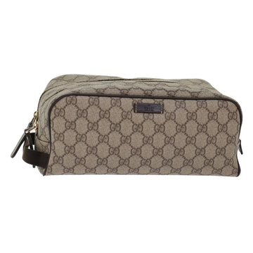 GUCCI GG Canvas Clutch Bag PVC Leather Beige 211125 Auth ki3227