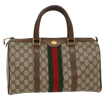 GUCCI GG Canvas Web Sherry Line Hand Bag Beige Red Green 012.3842.58 Auth ki3250