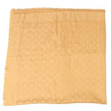 LOUIS VUITTON Monogram Shawl Silk Beige LV Auth ki3263