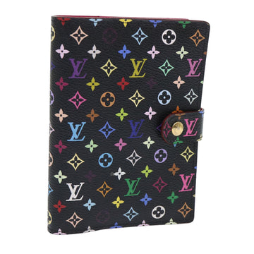 LOUIS VUITTON Multicolor Agenda PM Day Planner Cover Black R20895 LV Auth ki3460