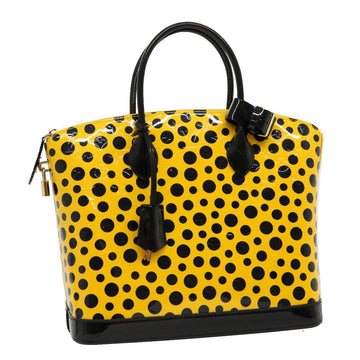 LOUIS VUITTON Vernis Dot Infinity Lockit MM Hand Bag Yellow M91398 Auth lt555A