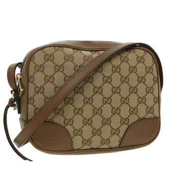 GUCCI GG Canvas Shoulder Bag Beige Auth lt695