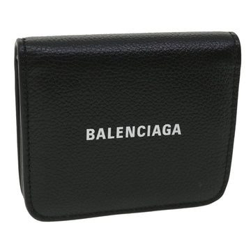 BALENCIAGA Wallet Leather Black 594216 Auth lt709