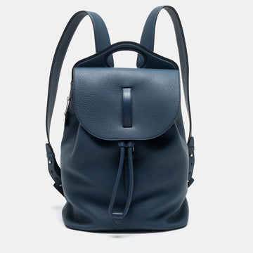 Burberry Blue Leather Pocket Backpack