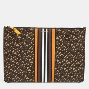 BURBERRY Multicolor TB-Print Coated Canvas Pouch