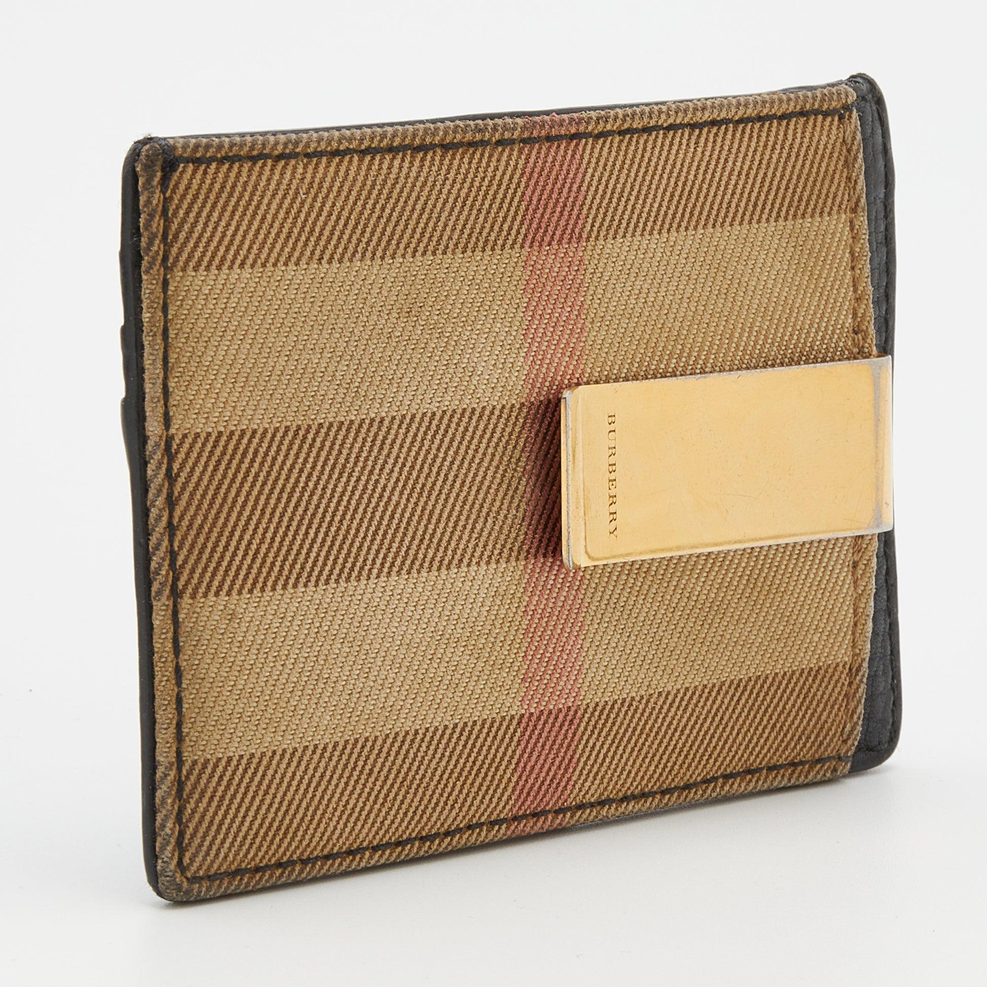 Burberry Grey London Check Money Clip Card Holder - ShopStyle Wallets