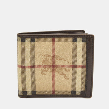 Burberry Metallic/Beige Nova Check PVC and Patent Leather French Wallet  Burberry