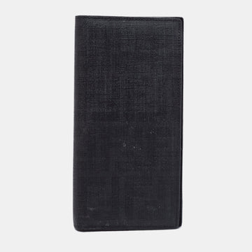 Fendi Black Coated Canvas Long Wallet