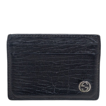 Gucci Black Leather Interlocking G Logo Card Case