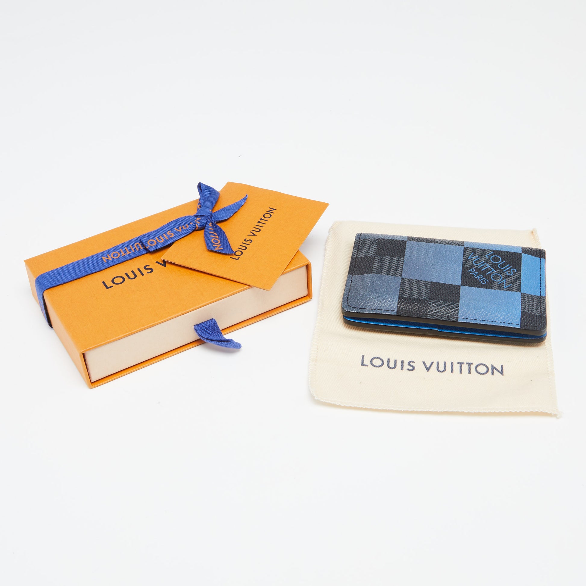 Louis Vuitton Slender Damier Graphite Canvas Wallet Blue
