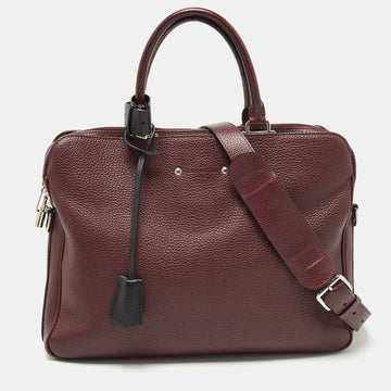 LOUIS VUITTON Burgundy/Black Taurillion Leather Armand Briefcase Bag