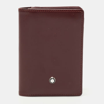 MONTBLANC Burgandy Leather  Business Card Holder with Gusset