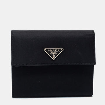 Prada Black Tessuto Nylon Trifold Wallet