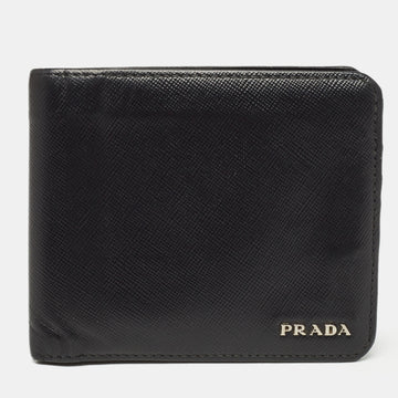 PRADA Black Saffiano Leather Bifold Wallet