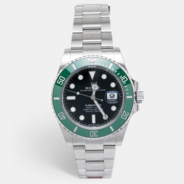 Rolex Black Green Cerachrom Oystersteel Submariner Date M126610LV-0002 Men's Wristwatch 41 mm