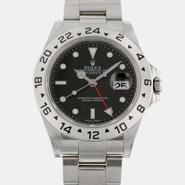 Rolex Black Stainless Steel Explorer II 16570 Men's Wristwatch 40 mm