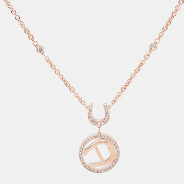 AIGNER Rose Gold Tone A Logo Pendant Necklace