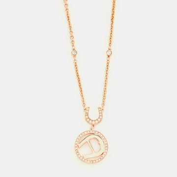 AIGNER Olivia Rose Gold Plated A Logo Pendant Necklace