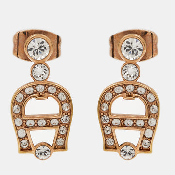 AIGNER Crystal Gold Tone Earrings