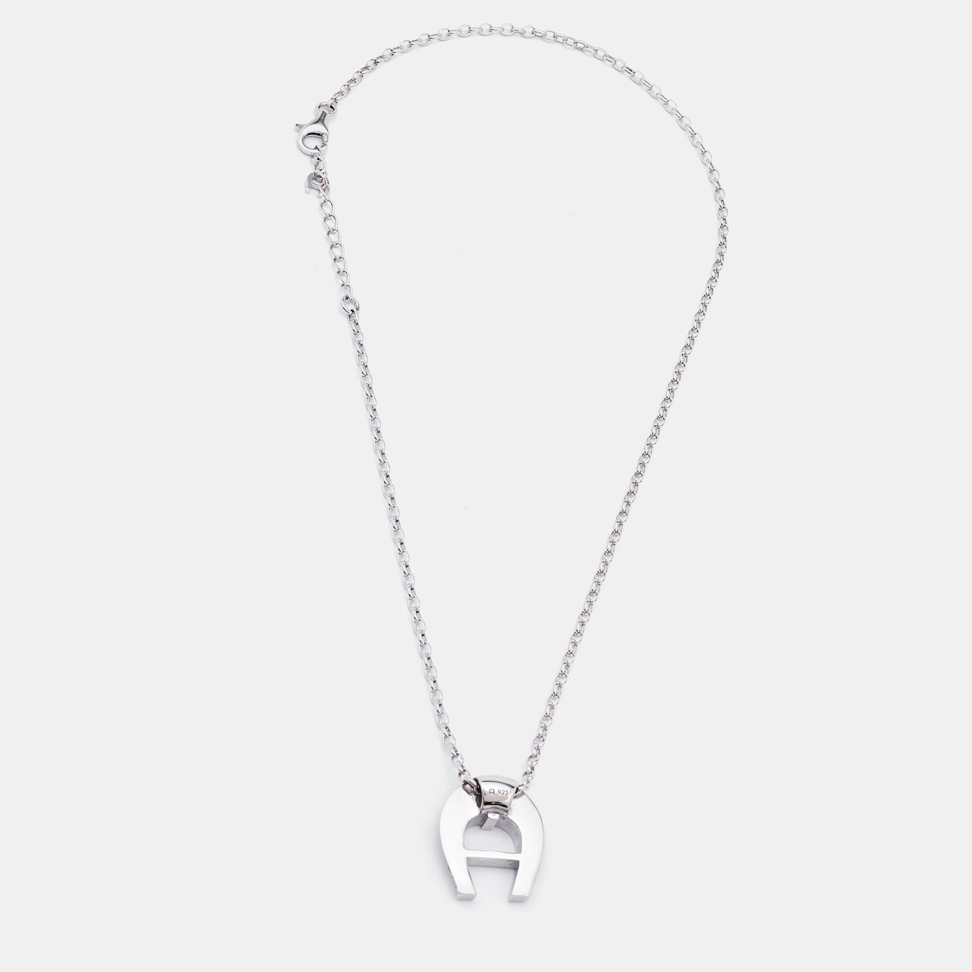 AIGNER Sterling Silver Crystal Embellished Pendant Necklace