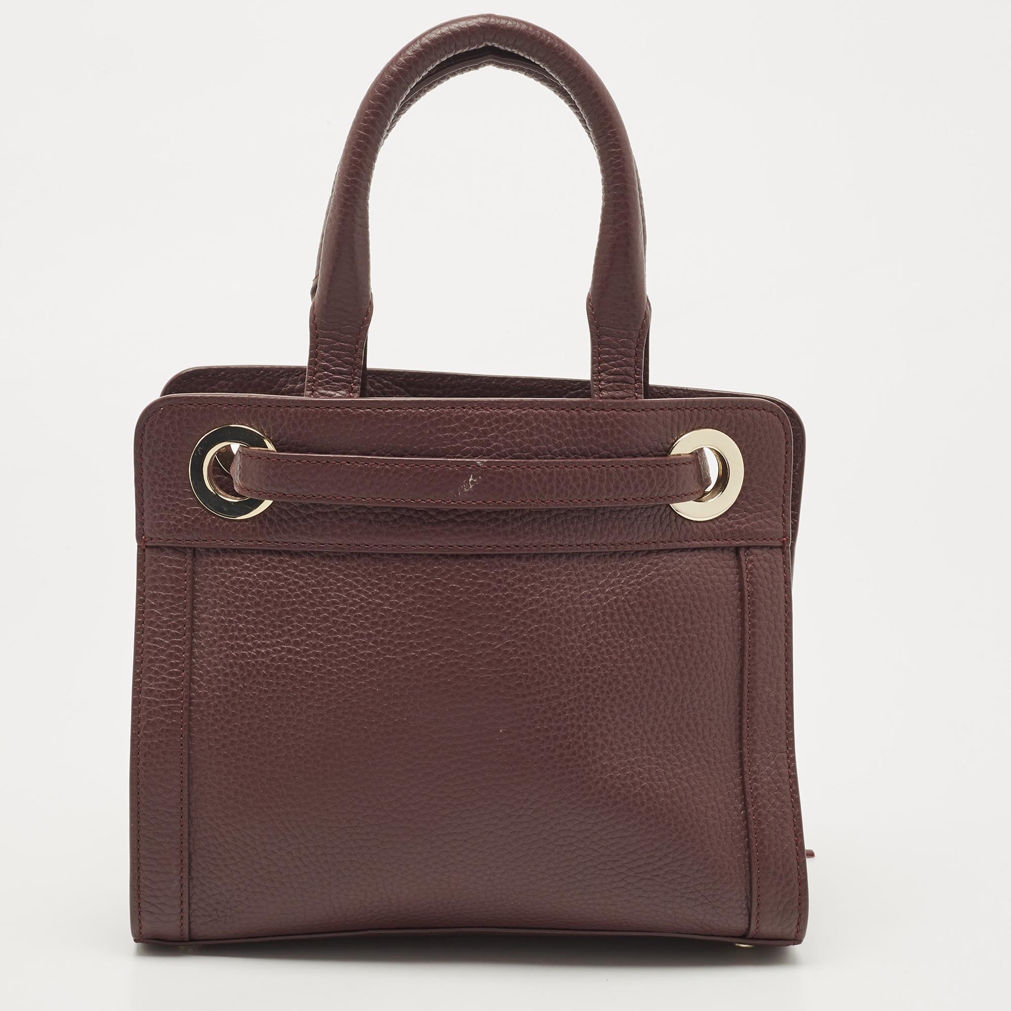 AIGNER Burgundy Leather Cavallina Tote