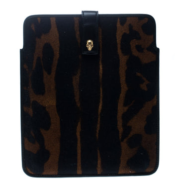 ALEXANDER MCQUEEN Ocelot Print Canvas IPad Case