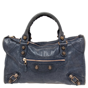 Balenciaga Navy Blue Leather GGH Work Tote