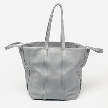 Balenciaga Grey Leather Large Laundry Cabas Tote