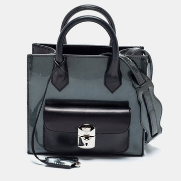 Balenciaga Dark Grey/Black Patent Leather Mini All Afternoon Tote