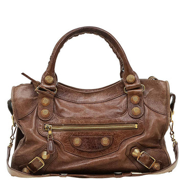 Balenciaga Brown Leather GH City Bag