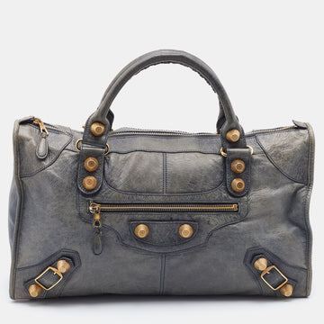 Balenciaga Grey Leather Giant 21 Gold Hardware Work Bag