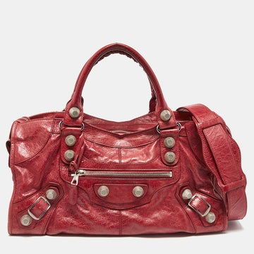 Balenciaga Red Leather GSH Part Time Tote