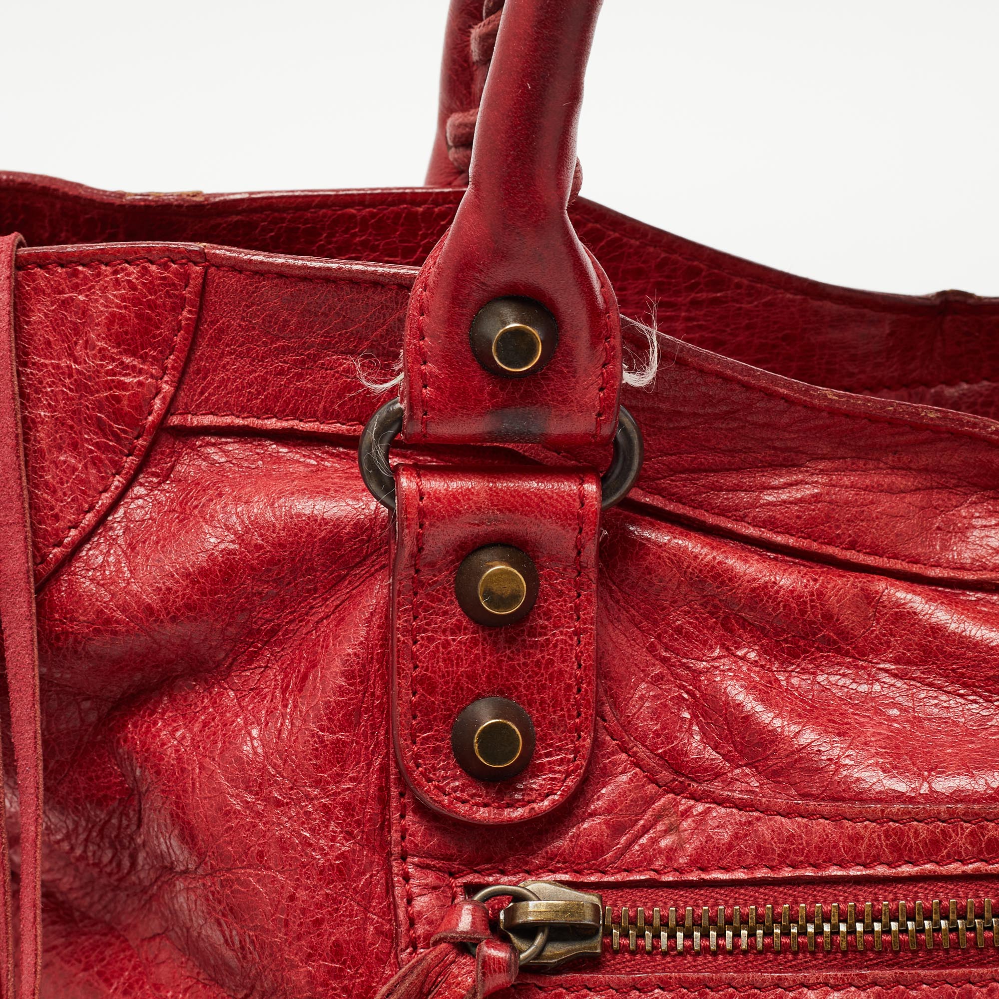 Balenciaga classic city hot sale bag red