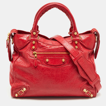 Balenciaga Red Leather Classic Velo RGH Tote