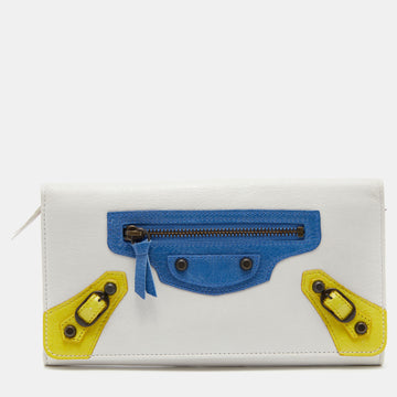 Balenciaga Tri Color Leather City Flap Continental Wallet