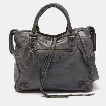 BALENCIAGA Grey Leather Classic Velo RH Tote