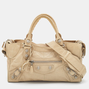 BALENCIAGA Praline Leather SGH Part Time Tote